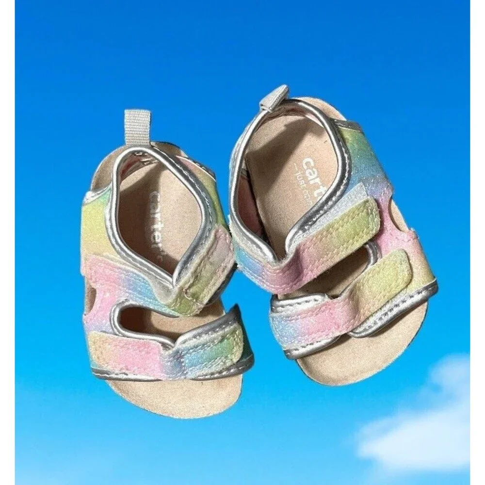 Carter’s Baby Open Toe Sandals Rainbow Size 3